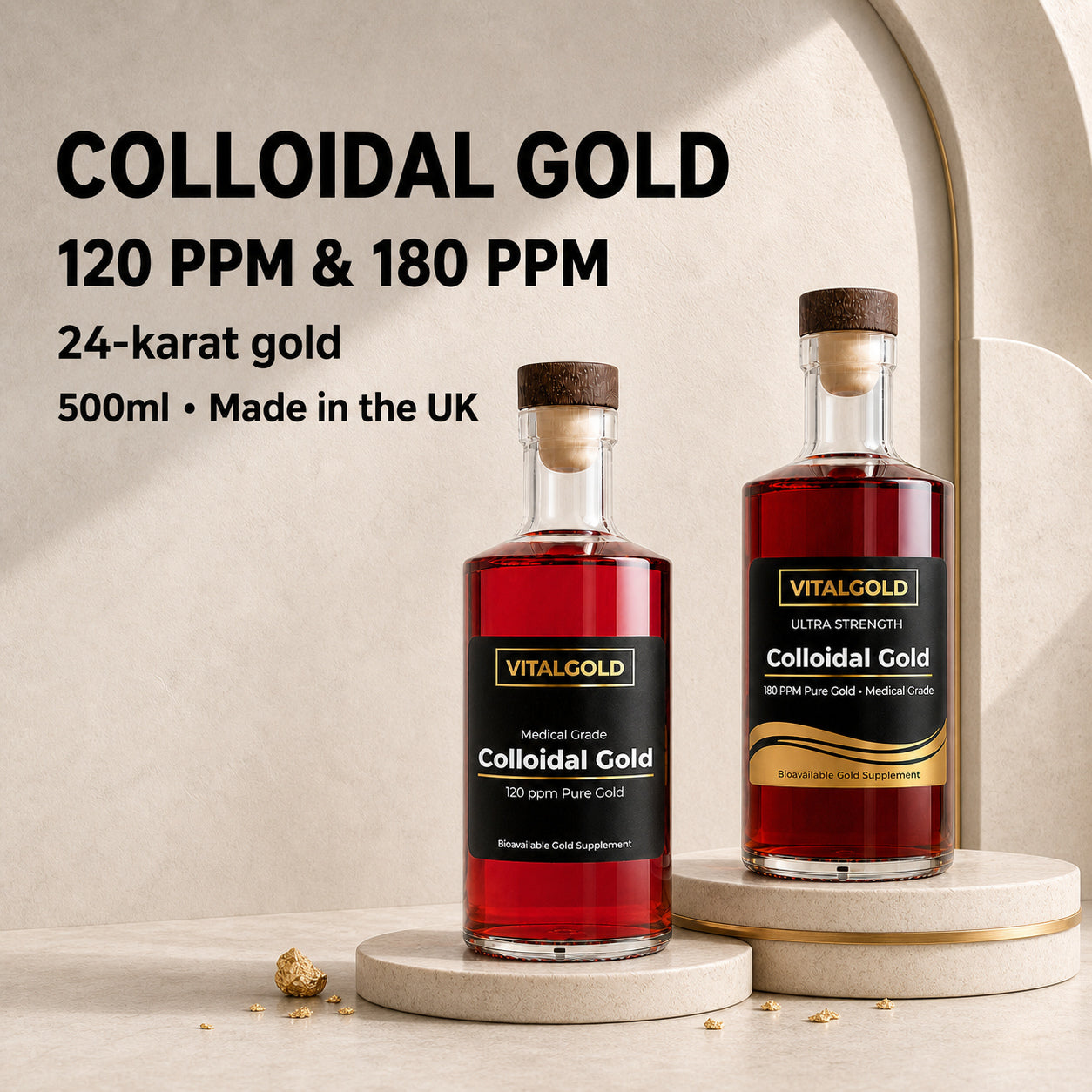 Colloidal Gold Supplement | 120ppm & 180ppm High Strength Gold