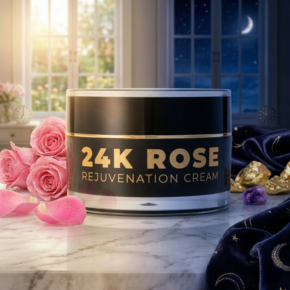 24K Rose Rejuvenation Cream | Colloidal Gold & Bulgarian Rose Otto