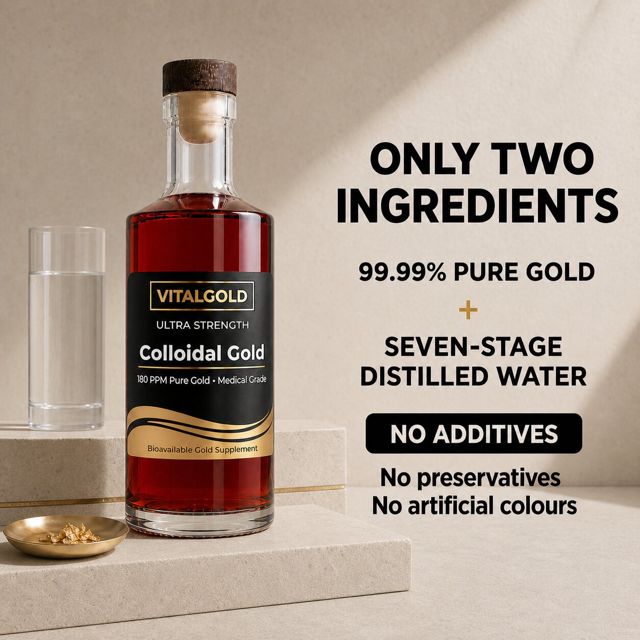 Colloidal Gold Supplement | 120ppm & 180ppm High Strength Gold