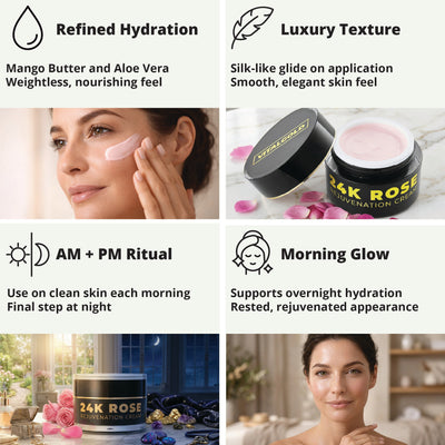 24K Rose Rejuvenation Cream | Colloidal Gold & Bulgarian Rose Otto